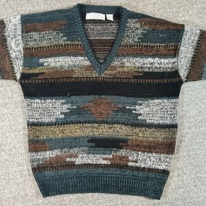 Vintage Michael Gerald Sweater Men's Size XLT Fair Isle 100% Acrylic Cottagecore